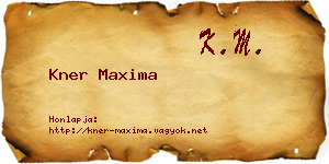 Kner Maxima névjegykártya